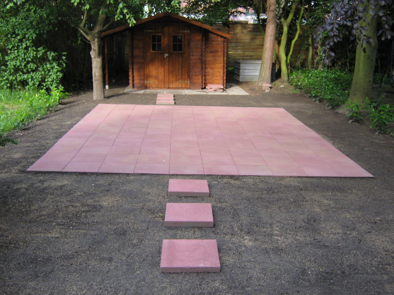 Our new patio and the 'lawn'