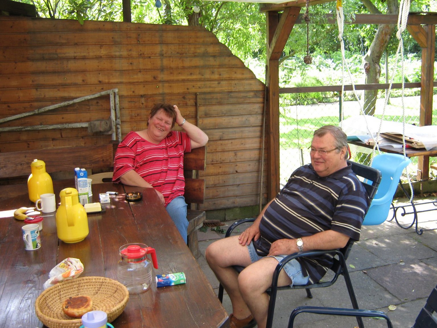 Wolfgang and Irene in their garden