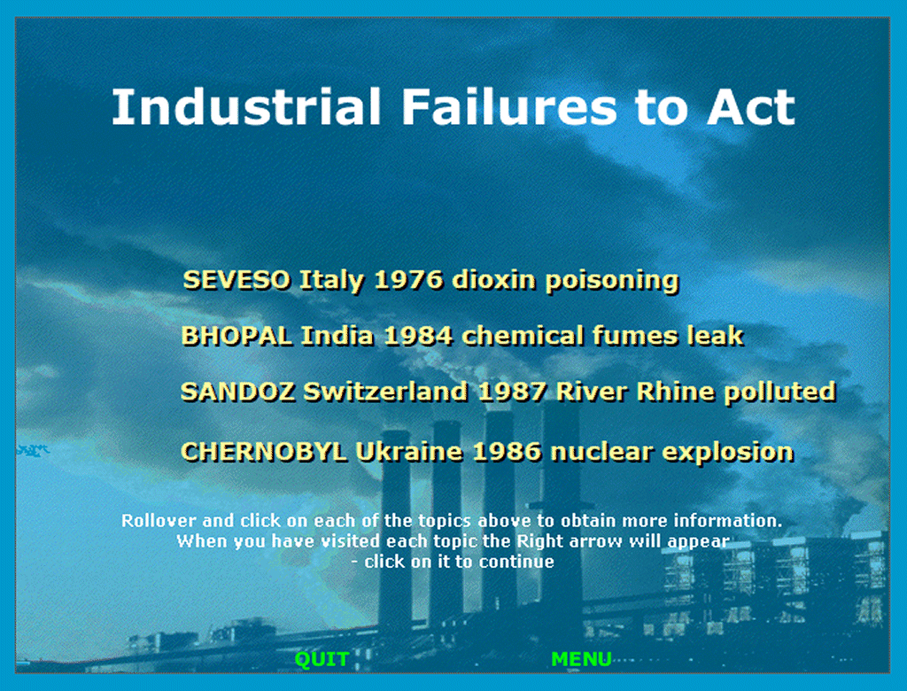 Screenshot from the Environmental and Waste Management multimedia project