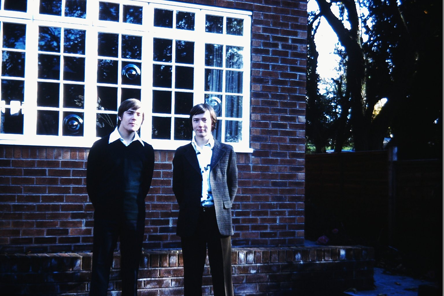 Me and Philip outside the house in Leek